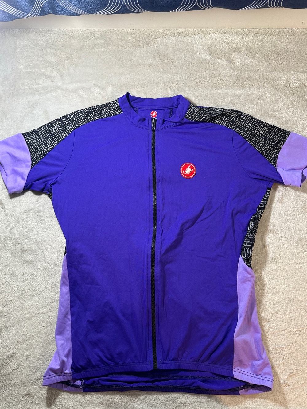 Castelli Women’s Cycling Jersey L Purple/Black Full Zip Short Sleeve Pockets